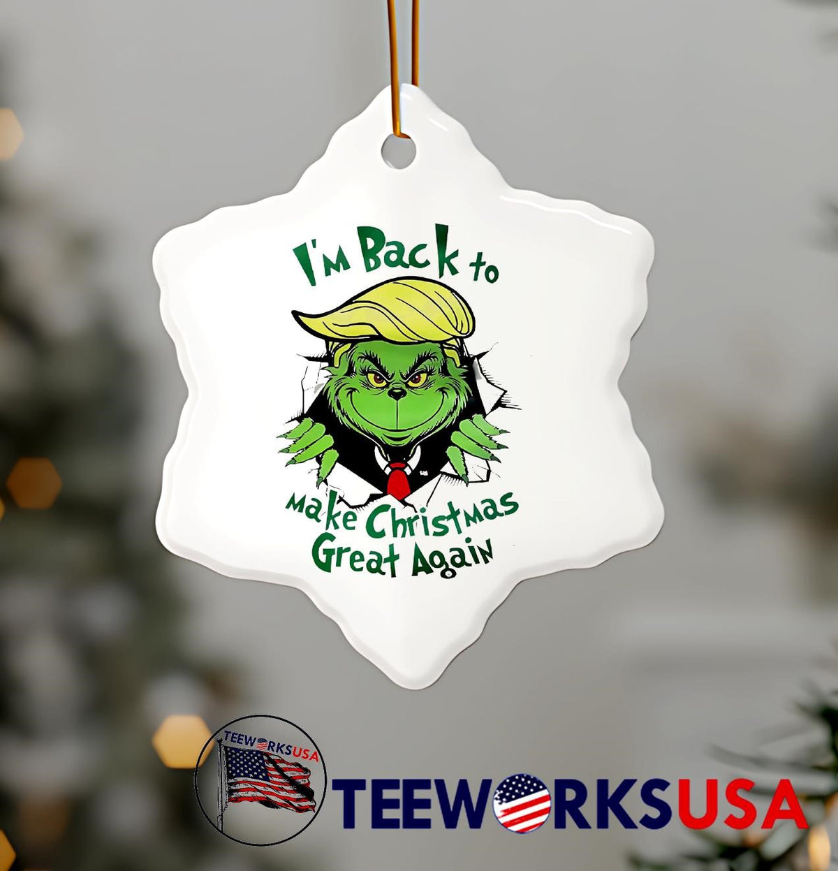 Grinch I'm back to make christmas great again - Adult & Kids T-Shirts, Sweatshirts & Hoodies apparel design preview 7