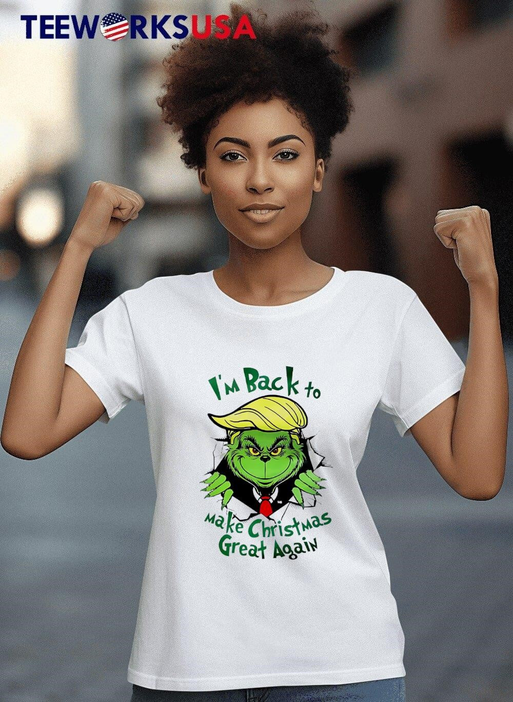 Grinch I'm back to make christmas great again - Adult & Kids T-Shirts, Sweatshirts & Hoodies apparel design preview 8