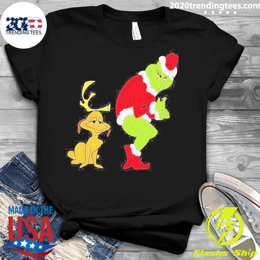 Grinch and Dog Christmas - Adult & Kids T-Shirts, Sweatshirts & Hoodies apparel design preview 3