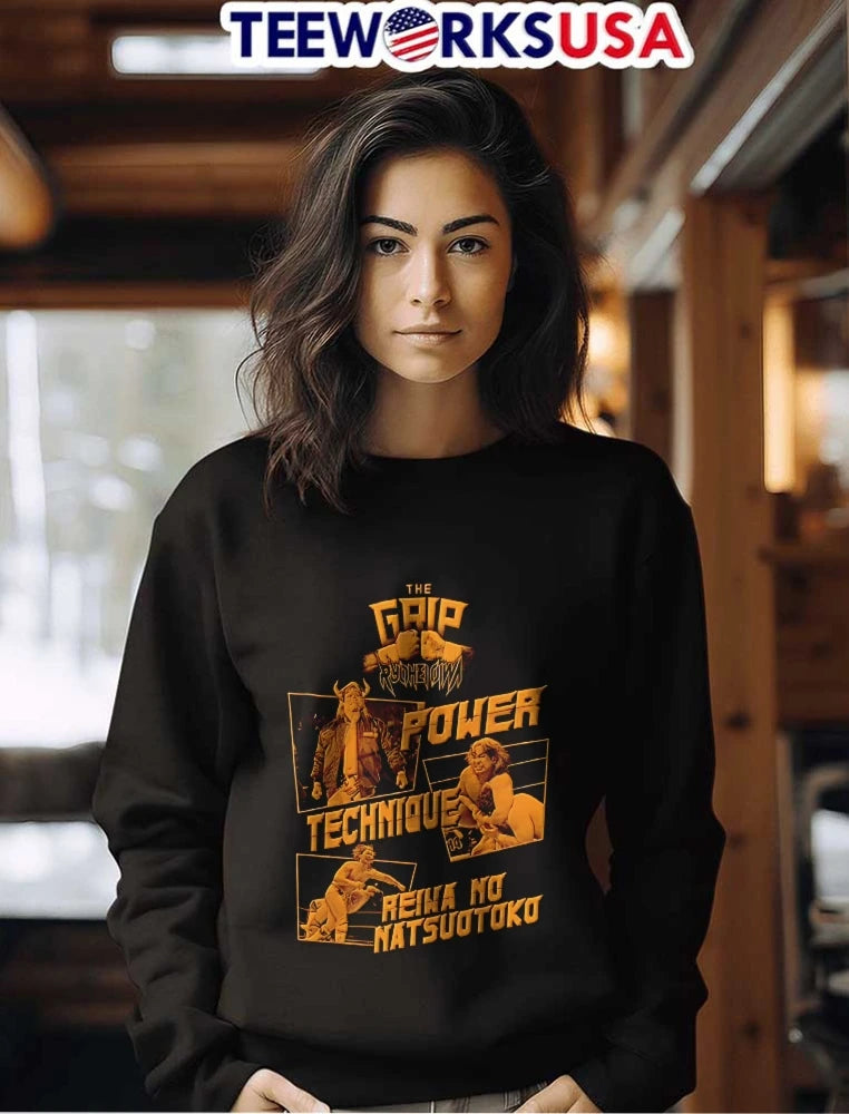 Grip Power Technique Reiwa No Natsuotoko Wrestler - Adult & Kids T-Shirts, Sweatshirts & Hoodies apparel design preview 7