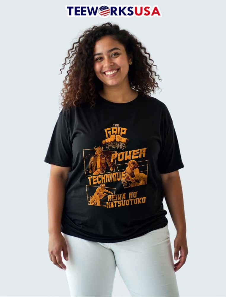 Grip Power Technique Reiwa No Natsuotoko Wrestler - Adult & Kids T-Shirts, Sweatshirts & Hoodies apparel design preview 3