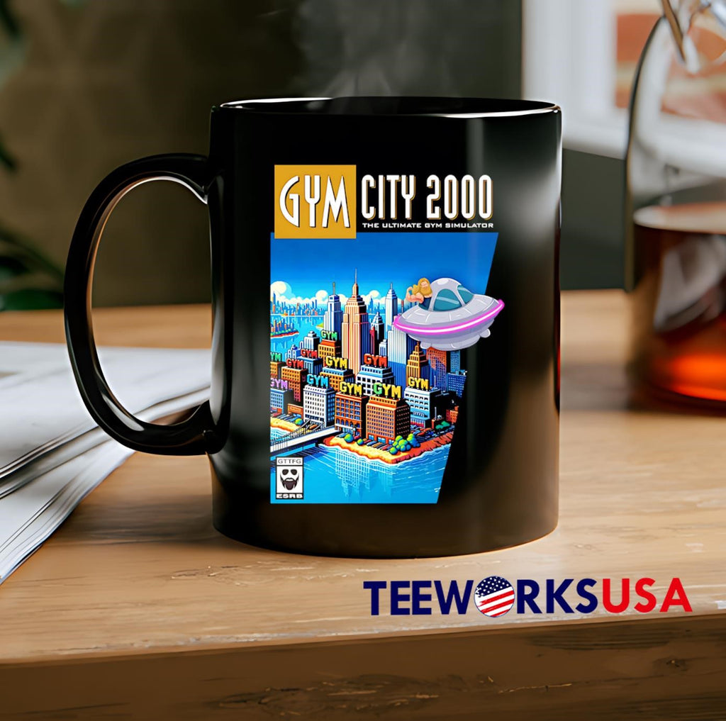Gym City 2000 The Ultimate Simulator - Adult & Kids T-Shirts, Sweatshirts & Hoodies apparel design preview 2