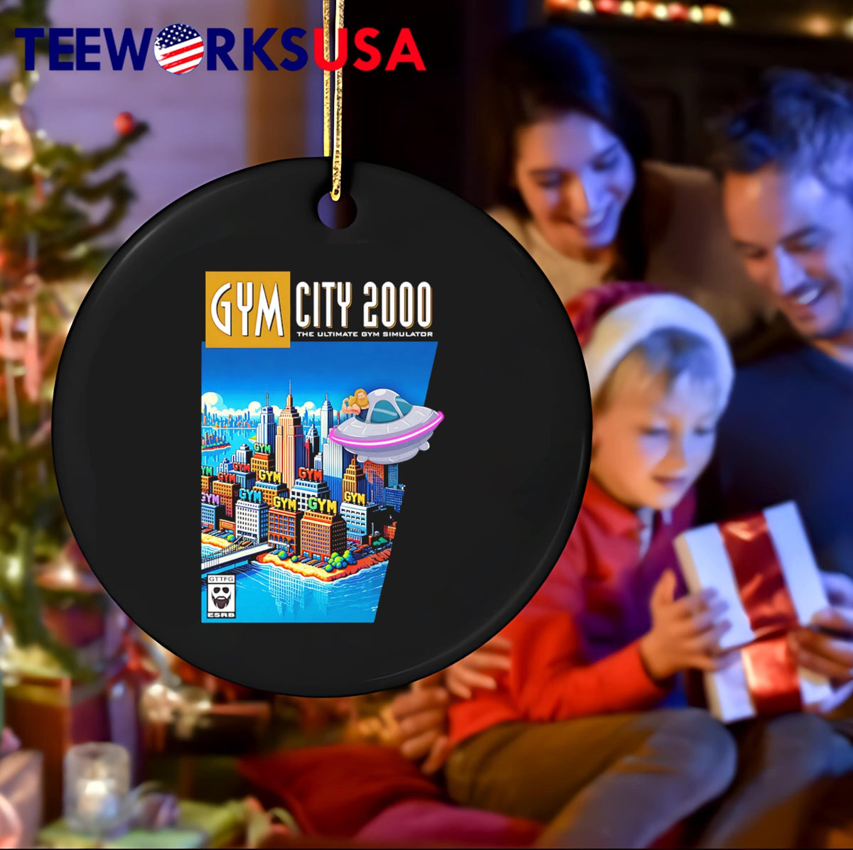 Gym City 2000 The Ultimate Simulator - Adult & Kids T-Shirts, Sweatshirts & Hoodies apparel design preview 4