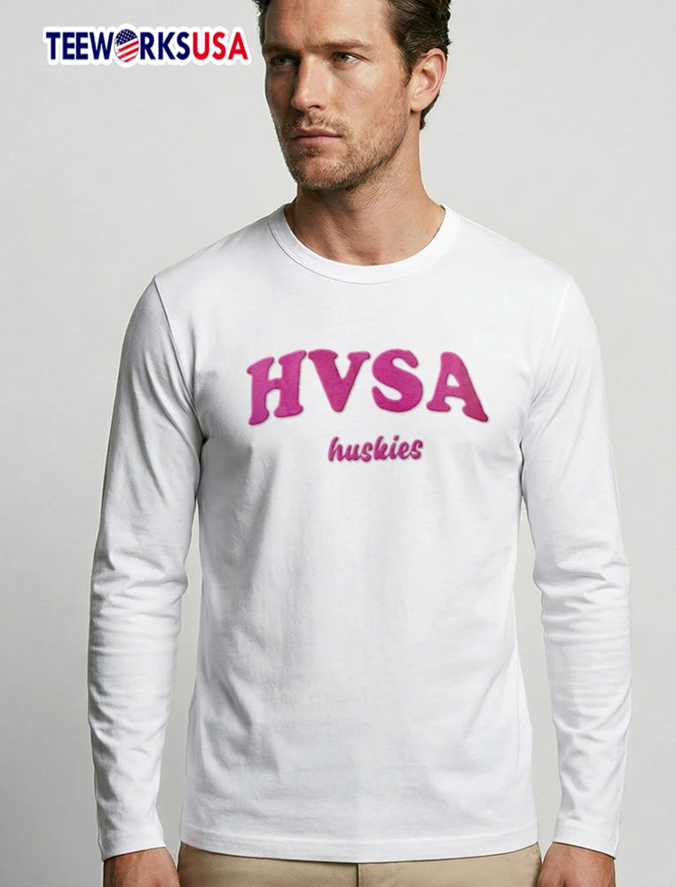 HVSA huskies pink letters white - Adult & Kids T-Shirts, Sweatshirts & Hoodies apparel design preview 3