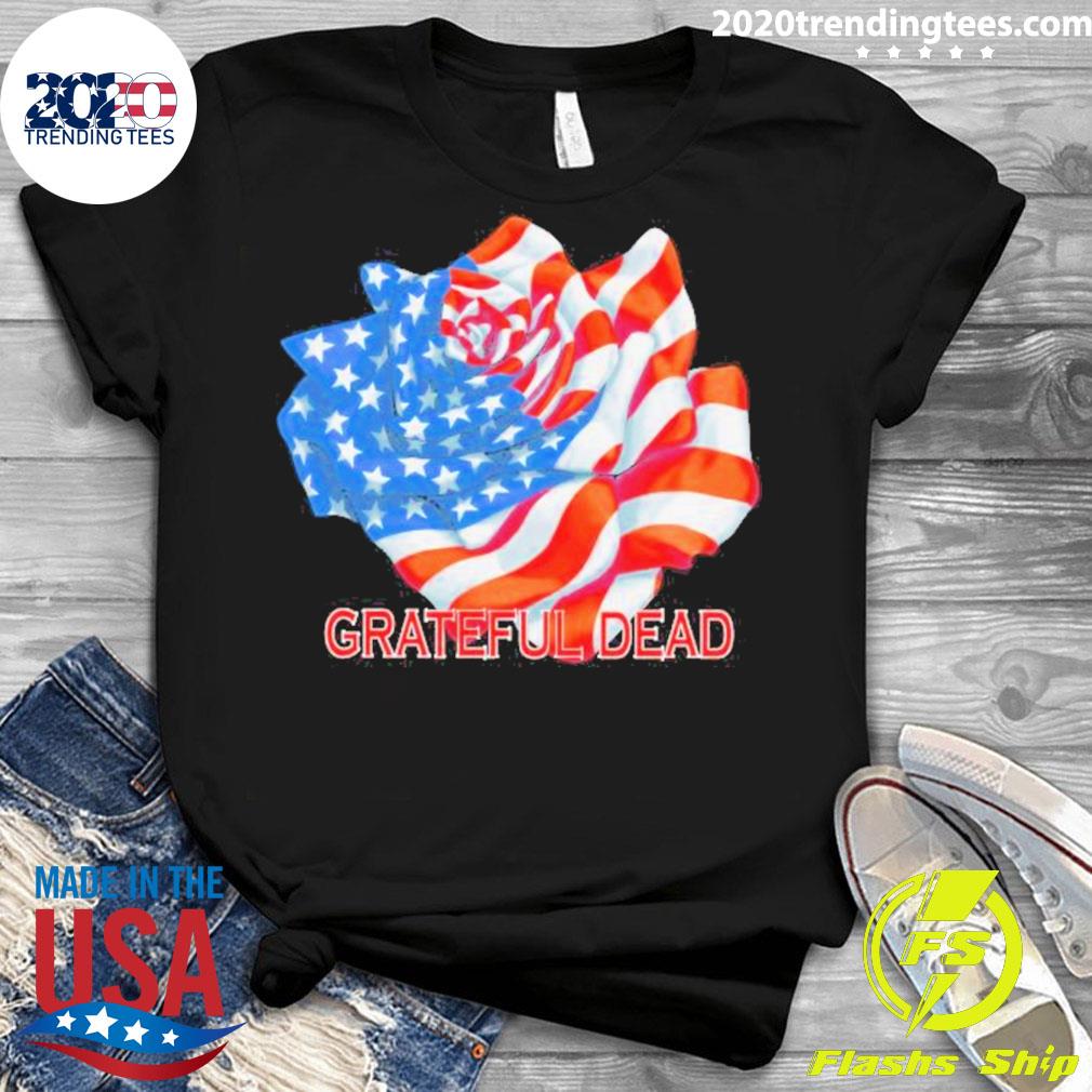 Official grateful Dead Rose Flag Independence 2023 - Adult & Kids T-Shirts, Sweatshirts & Hoodies apparel design preview 3