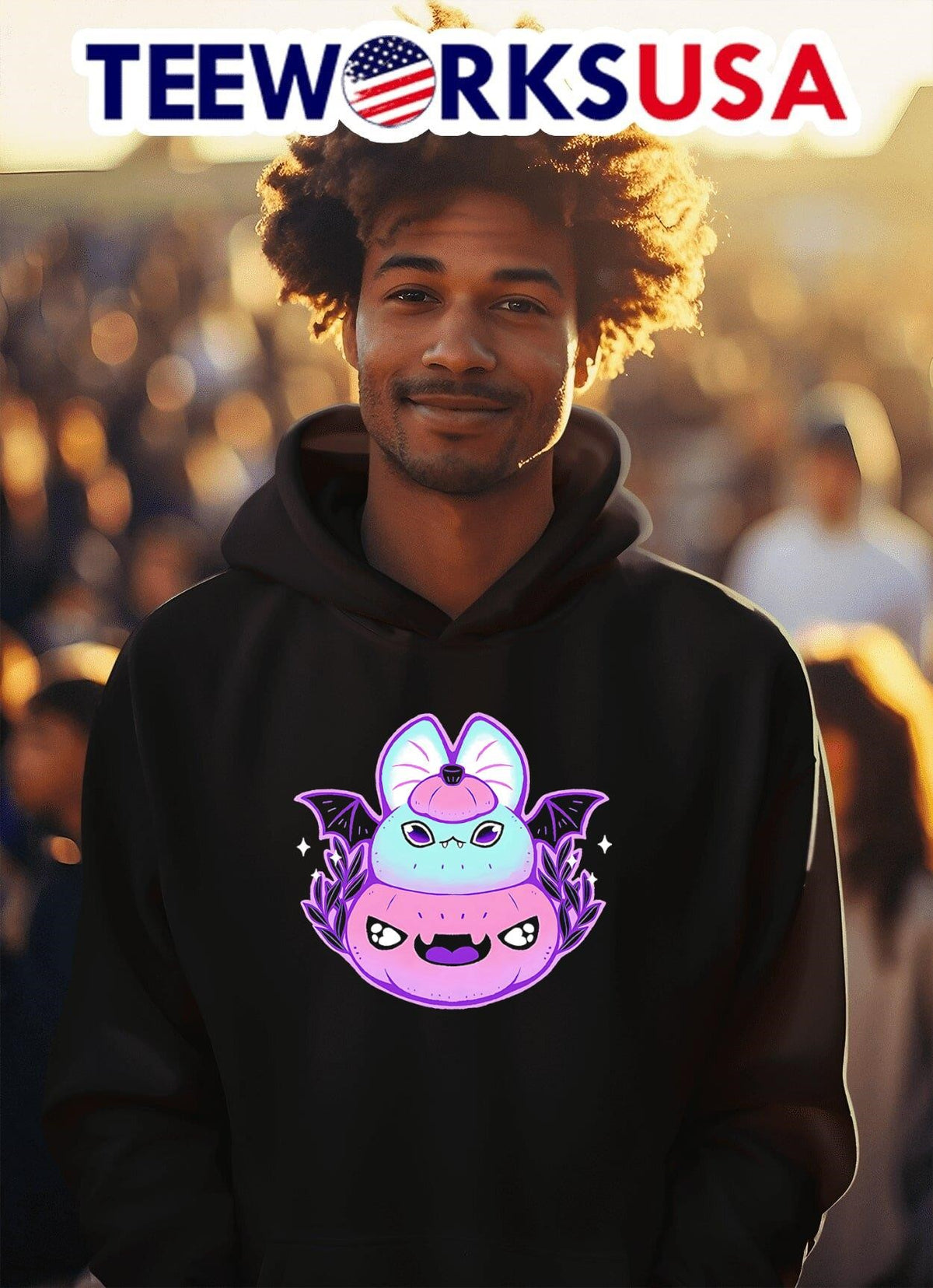 Halloween Pastel Goth Bat - Adult & Kids T-Shirts, Sweatshirts & Hoodies apparel design preview 2