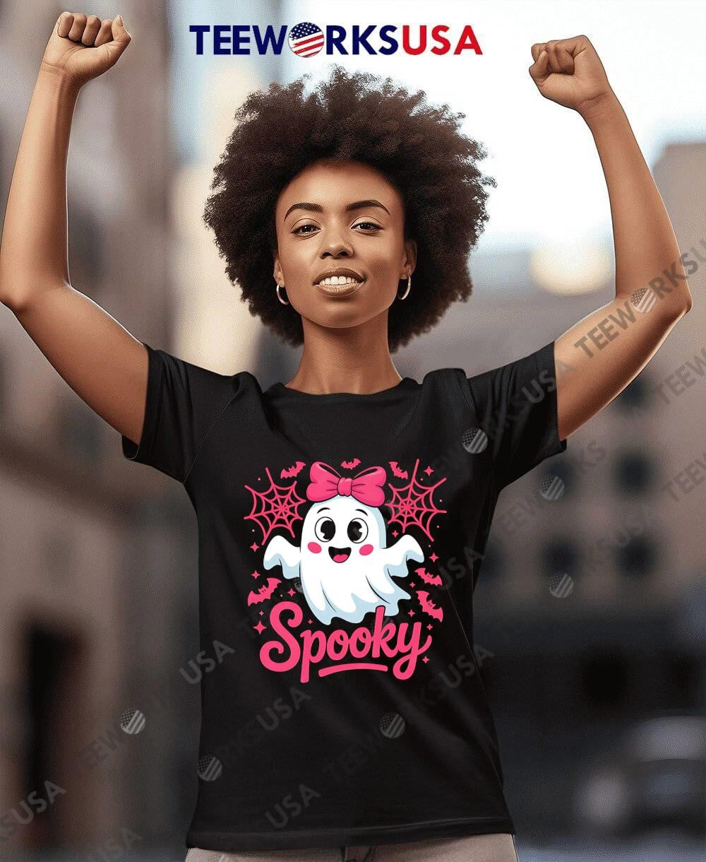 Halloween spooky ghost cute - Adult & Kids T-Shirts, Sweatshirts & Hoodies apparel design preview 8