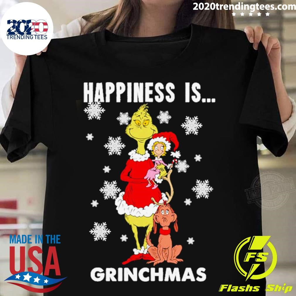 Happiness Is Grinchmas - Adult & Kids T-Shirts, Sweatshirts & Hoodies apparel design preview 1