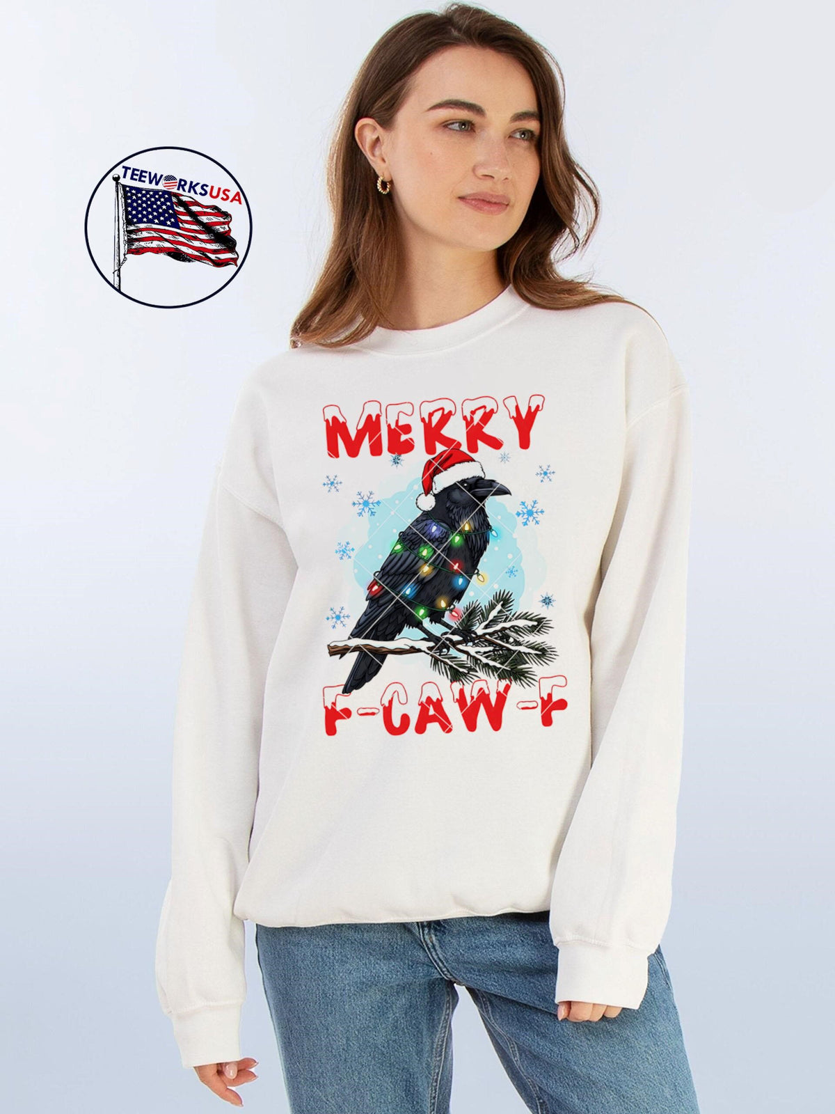 Happy Christmas black raven String light - Adult & Kids T-Shirts, Sweatshirts & Hoodies apparel design preview 4