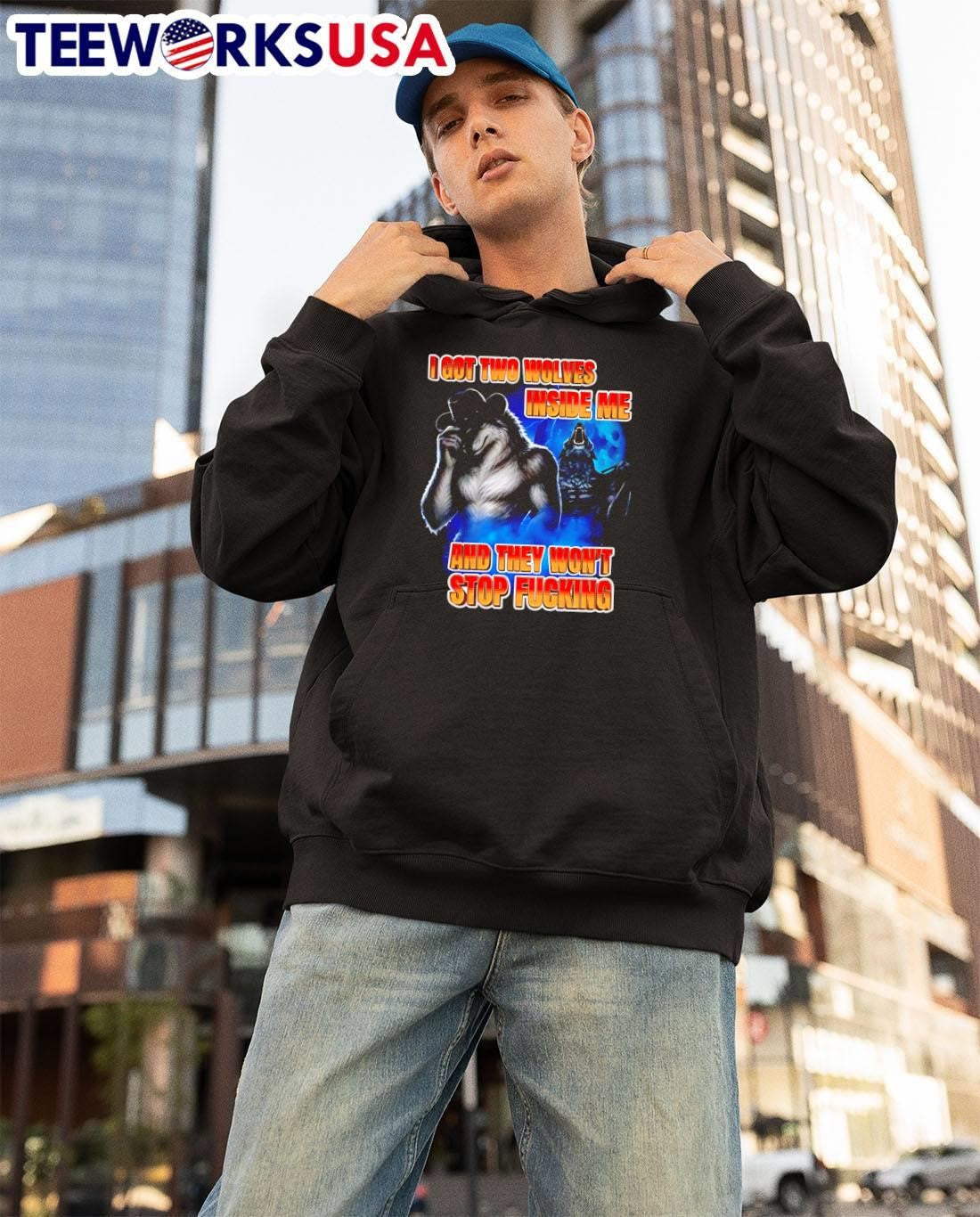 Hardcore Apparel I Got Two Wolves Inside Me and They - Adult & Kids T-Shirts, Sweatshirts & Hoodies apparel design preview 3
