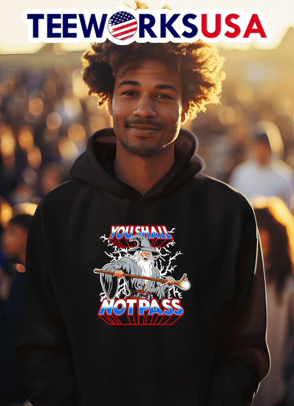 He-Wizard you shall not pass - Adult & Kids T-Shirts, Sweatshirts & Hoodies apparel design preview 2