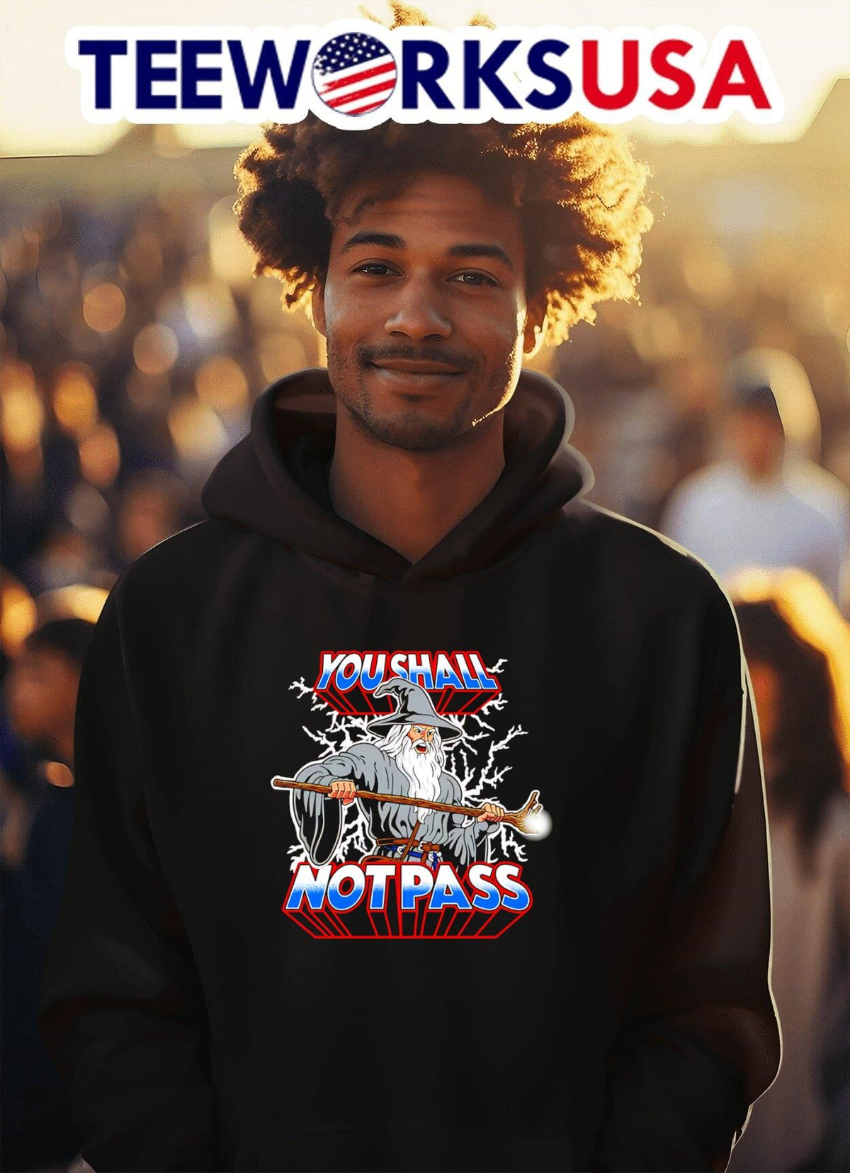 He-Wizard you shall not pass - Adult & Kids T-Shirts, Sweatshirts & Hoodies apparel design preview 2