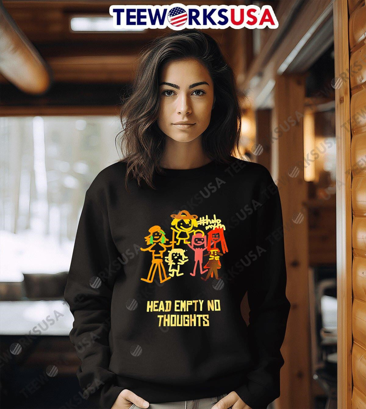 Head Empty No Thoughts cartoon - Adult & Kids T-Shirts, Sweatshirts & Hoodies apparel design preview 6