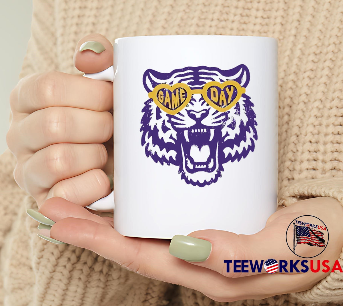 Head Tiger Dibujo game day - Adult & Kids T-Shirts, Sweatshirts & Hoodies apparel design preview 6