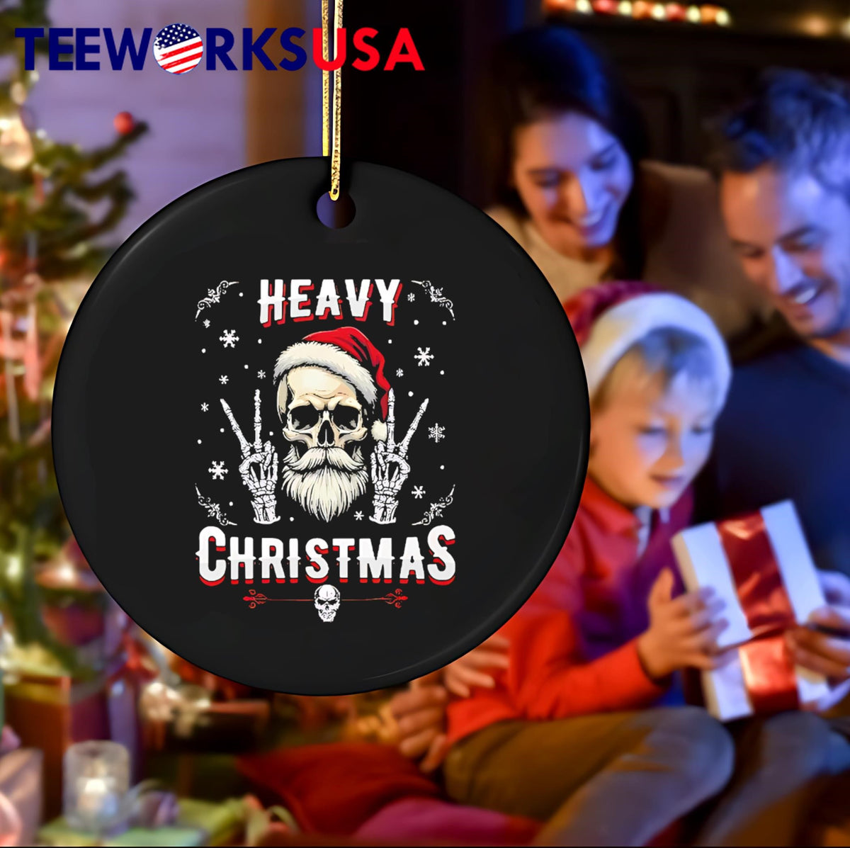 Heavy Christmas Skull - Adult & Kids T-Shirts, Sweatshirts & Hoodies apparel design preview 4