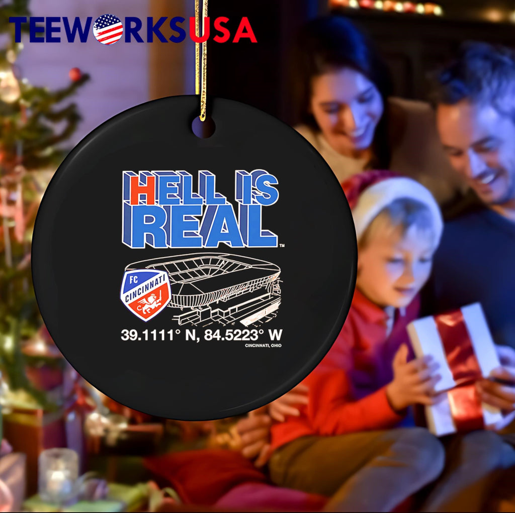 Hell Is Real Cincinnati Coordinates premium - Adult & Kids T-Shirts, Sweatshirts & Hoodies apparel design preview 4