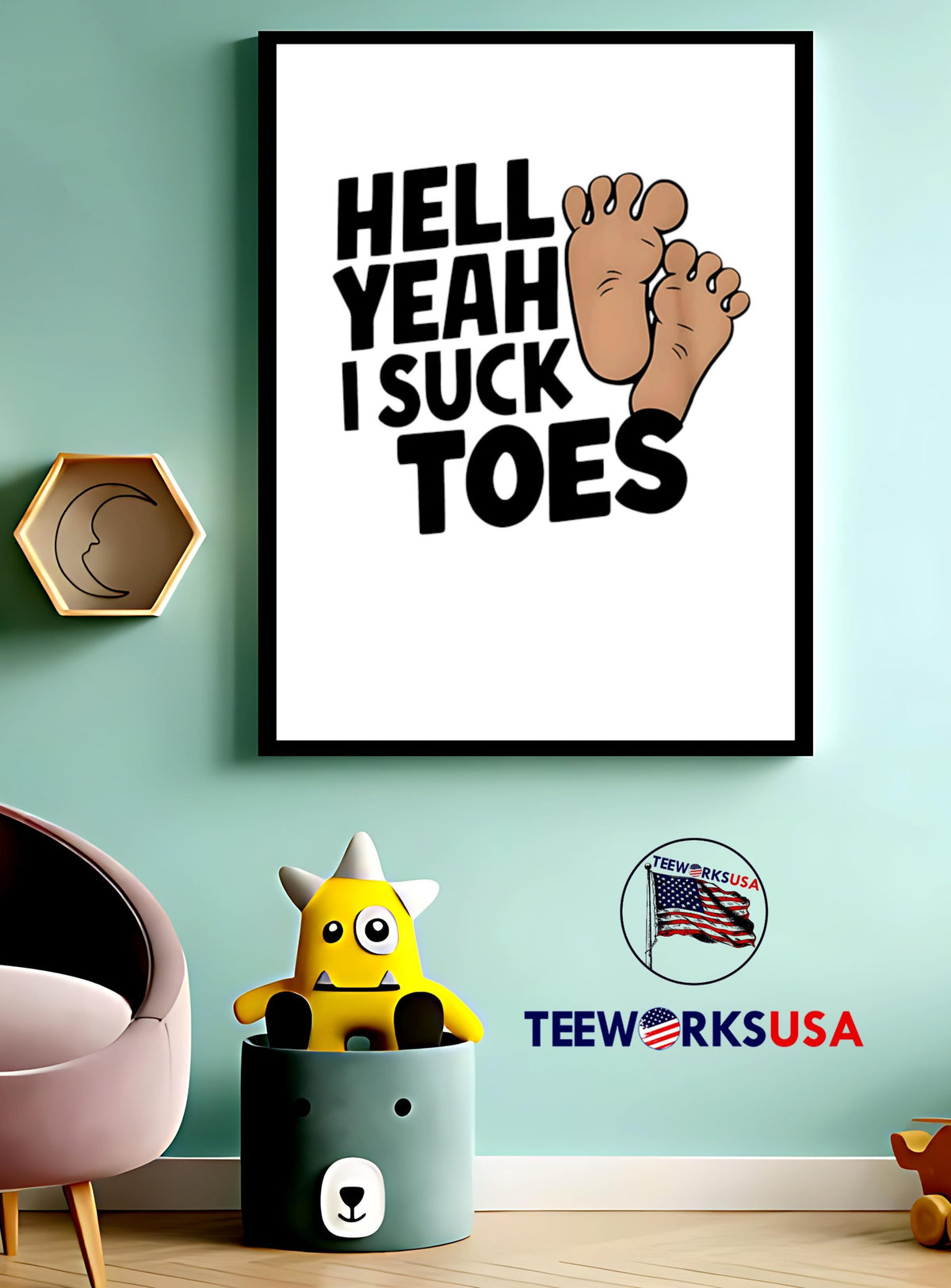 Hell Yeah I Suck Toes feet - Adult & Kids T-Shirts, Sweatshirts & Hoodies apparel design preview 3