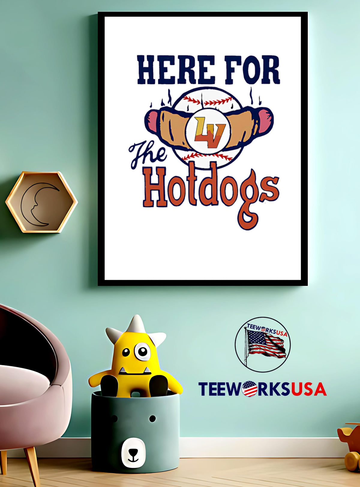Here For The Hot Dogs - Adult & Kids T-Shirts, Sweatshirts & Hoodies apparel design preview 3