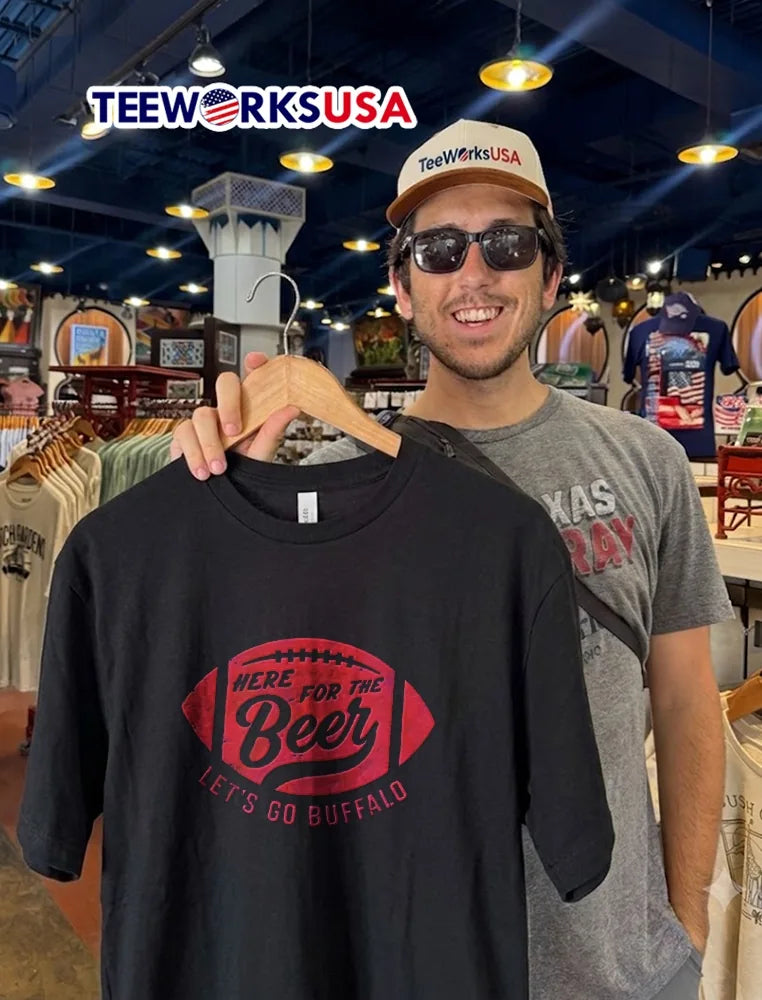 Here for the beer let is go buffalo football - Adult & Kids T-Shirts, Sweatshirts & Hoodies apparel design preview 2