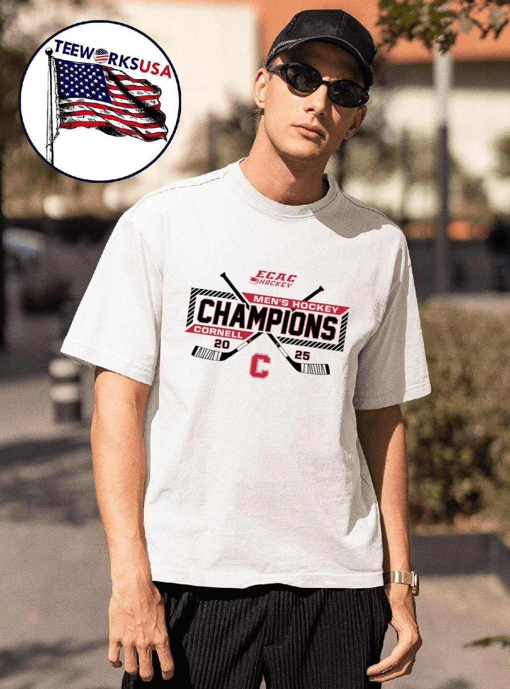 Hockey 2025 ECAC Championship Cornell - Adult & Kids T-Shirts, Sweatshirts & Hoodies apparel design preview 1