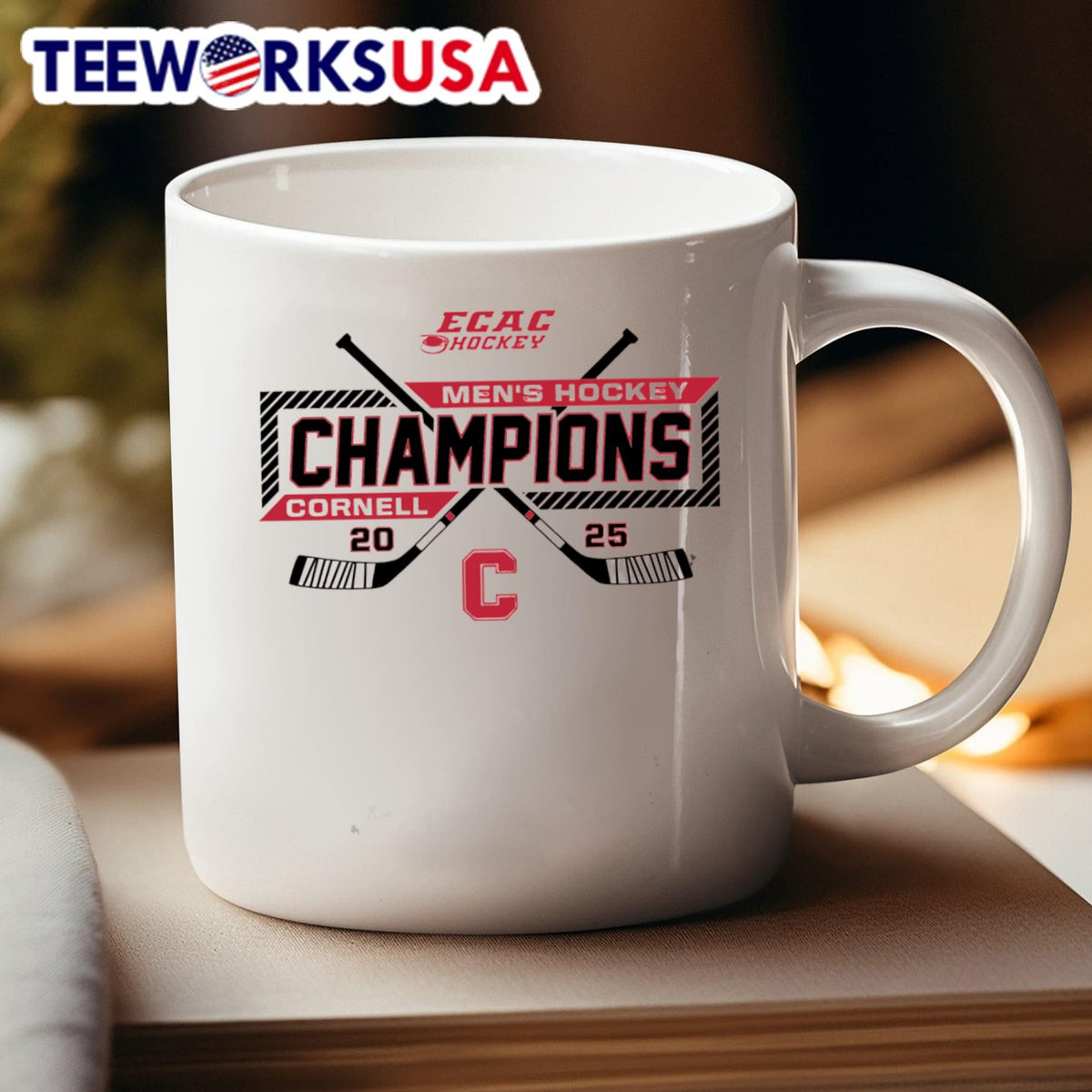 Hockey 2025 ECAC Championship Cornell - Adult & Kids T-Shirts, Sweatshirts & Hoodies apparel design preview 4