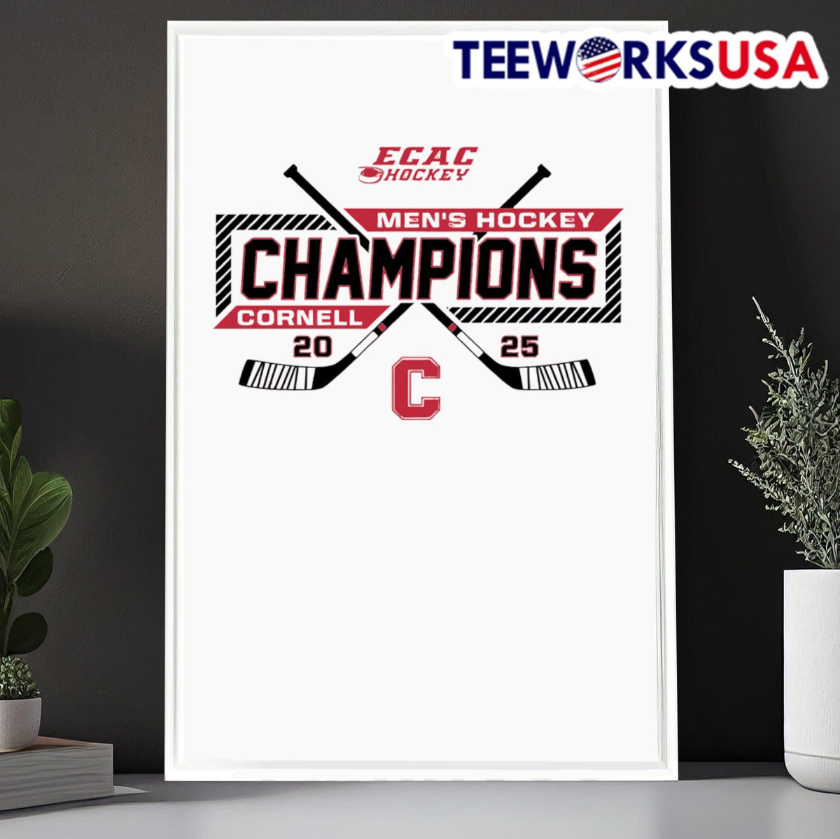 Hockey 2025 ECAC Championship Cornell - Adult & Kids T-Shirts, Sweatshirts & Hoodies apparel design preview 6
