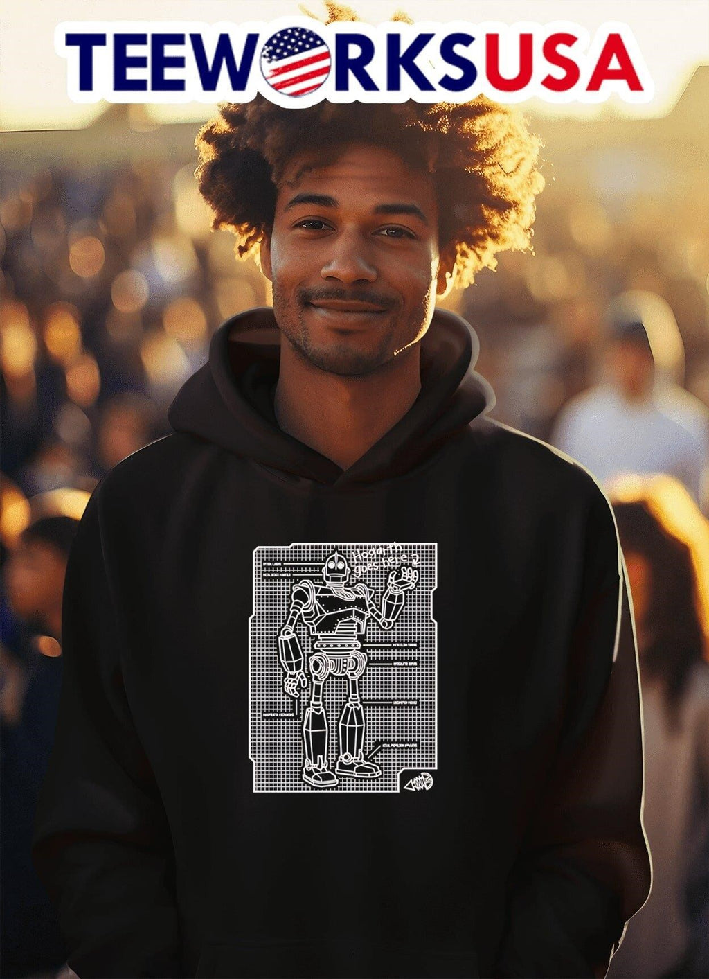 Hogarth Goes Here Robot - Adult & Kids T-Shirts, Sweatshirts & Hoodies apparel design preview 2