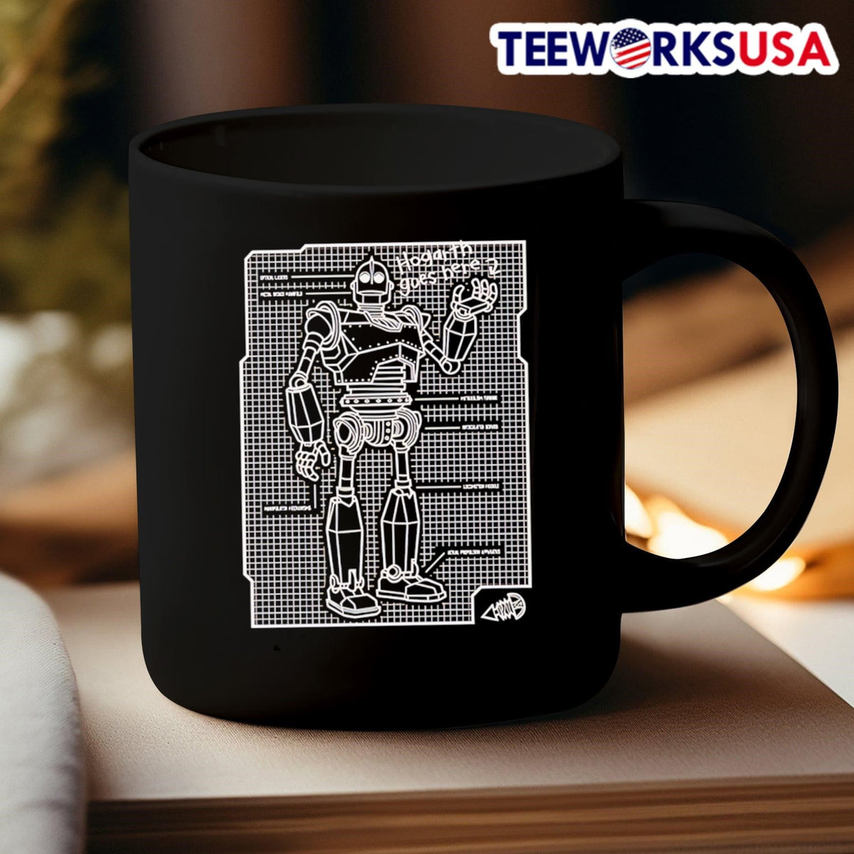 Hogarth Goes Here Robot - Adult & Kids T-Shirts, Sweatshirts & Hoodies apparel design preview 3