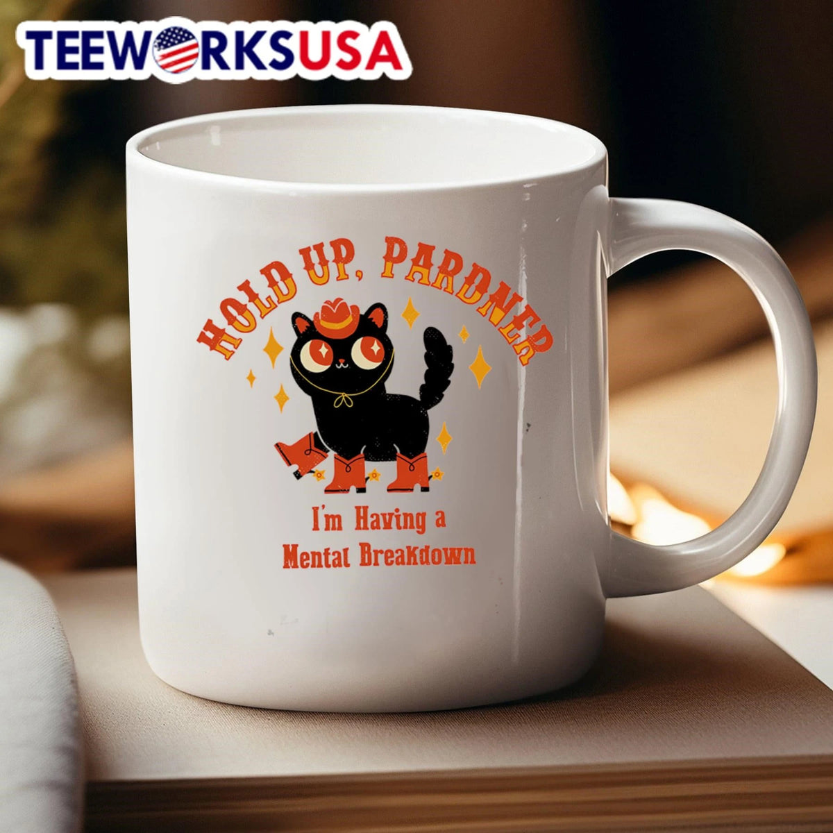 Hold Up, Pardner I'm Having a Mental Breakdown Black - Adult & Kids T-Shirts, Sweatshirts & Hoodies apparel design preview 4
