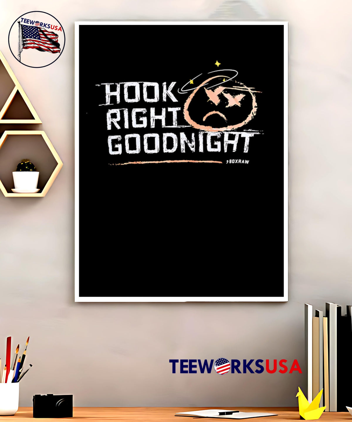 Hook Right Goodnight boxing - Adult & Kids T-Shirts, Sweatshirts & Hoodies apparel design preview 5