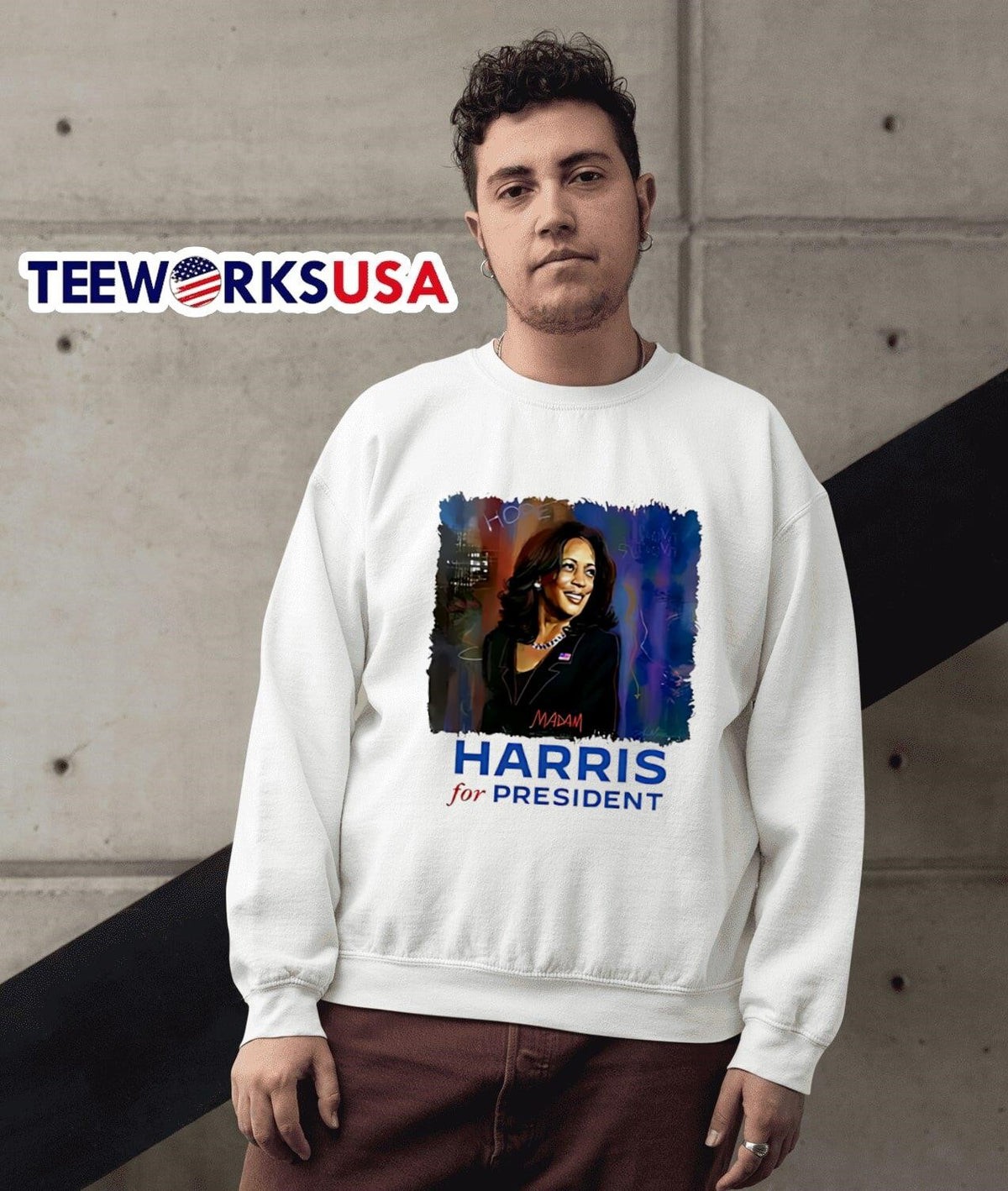 Hope In Harris For Presiident madam - Adult & Kids T-Shirts, Sweatshirts & Hoodies apparel design preview 3