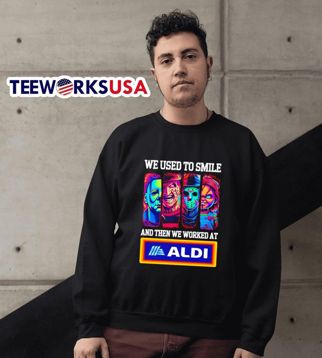 Horror characters we used to smile and then worked at - Adult & Kids T-Shirts, Sweatshirts & Hoodies apparel design preview 6