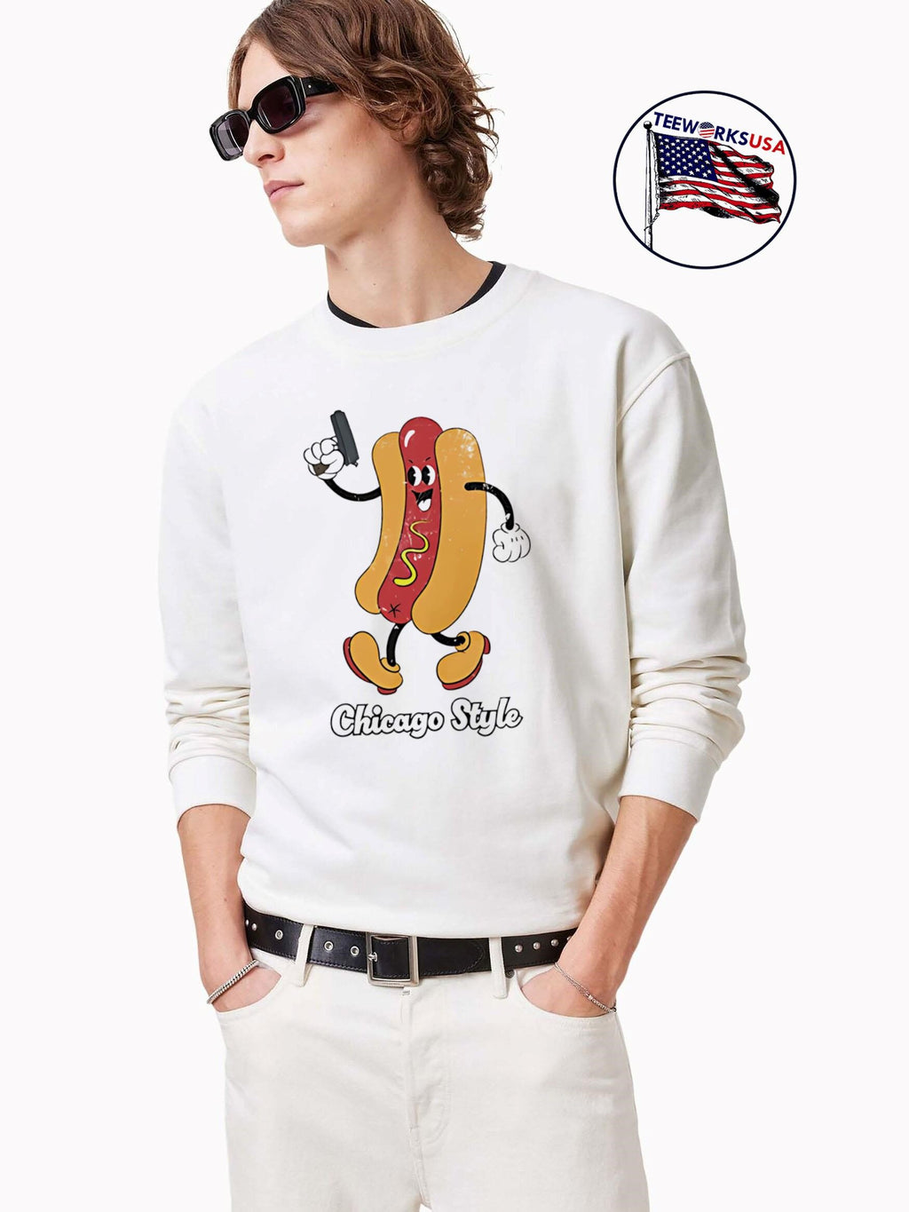 Hot Dog Chicago Style funny - Adult & Kids T-Shirts, Sweatshirts & Hoodies apparel design preview 3