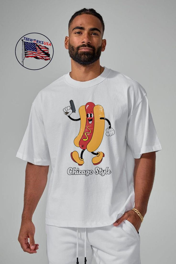 Hot Dog Chicago Style funny - Adult & Kids T-Shirts, Sweatshirts & Hoodies apparel design preview 5