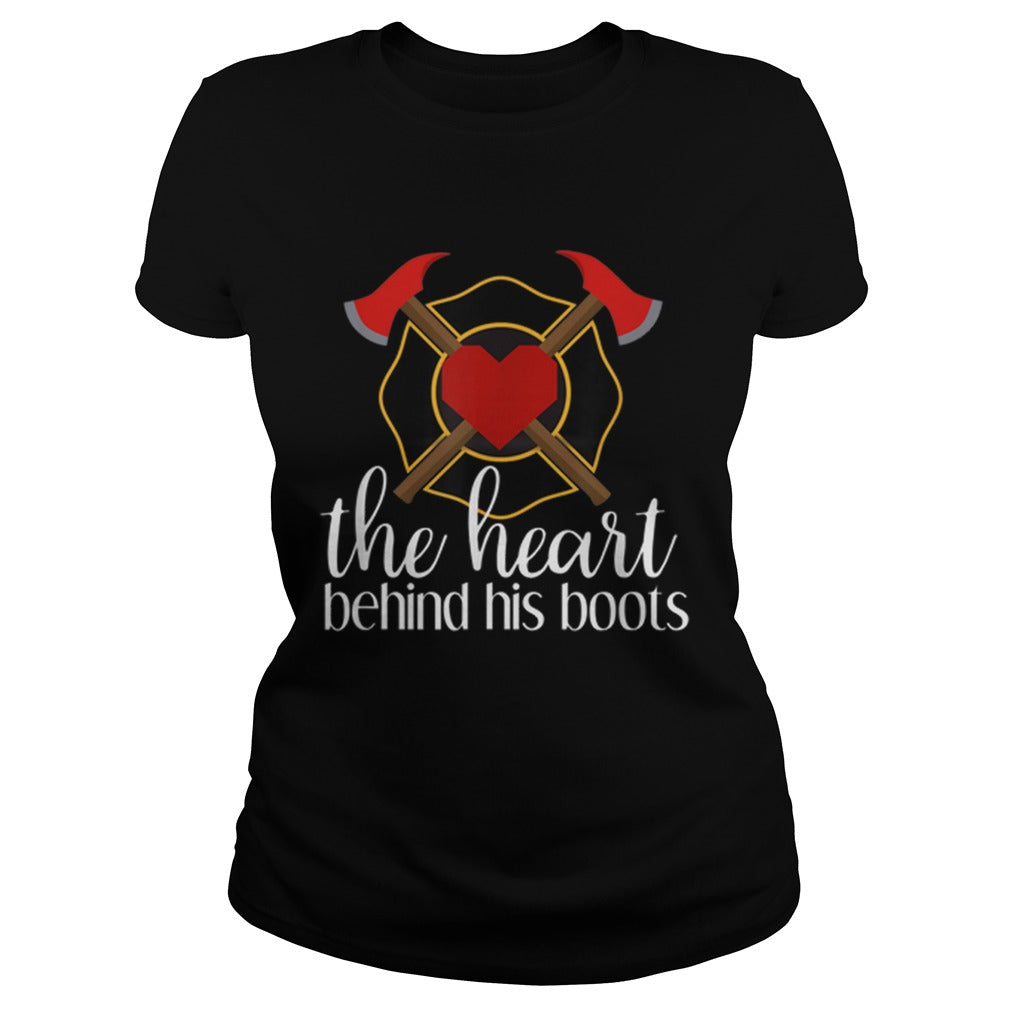 Hot The Heart Behind His Boots Firefighter - Adult & Kids T-Shirts, Sweatshirts & Hoodies apparel design preview 2