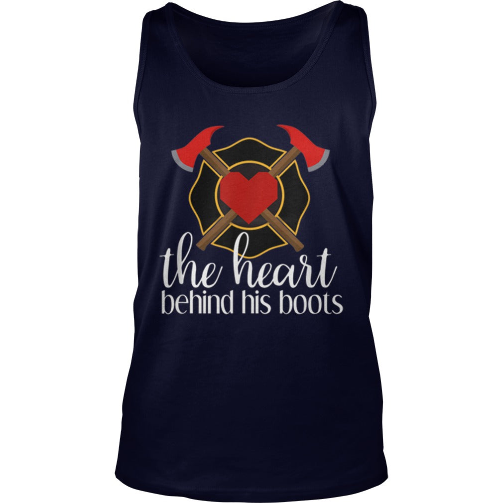 Hot The Heart Behind His Boots Firefighter - Adult & Kids T-Shirts, Sweatshirts & Hoodies apparel design preview 3