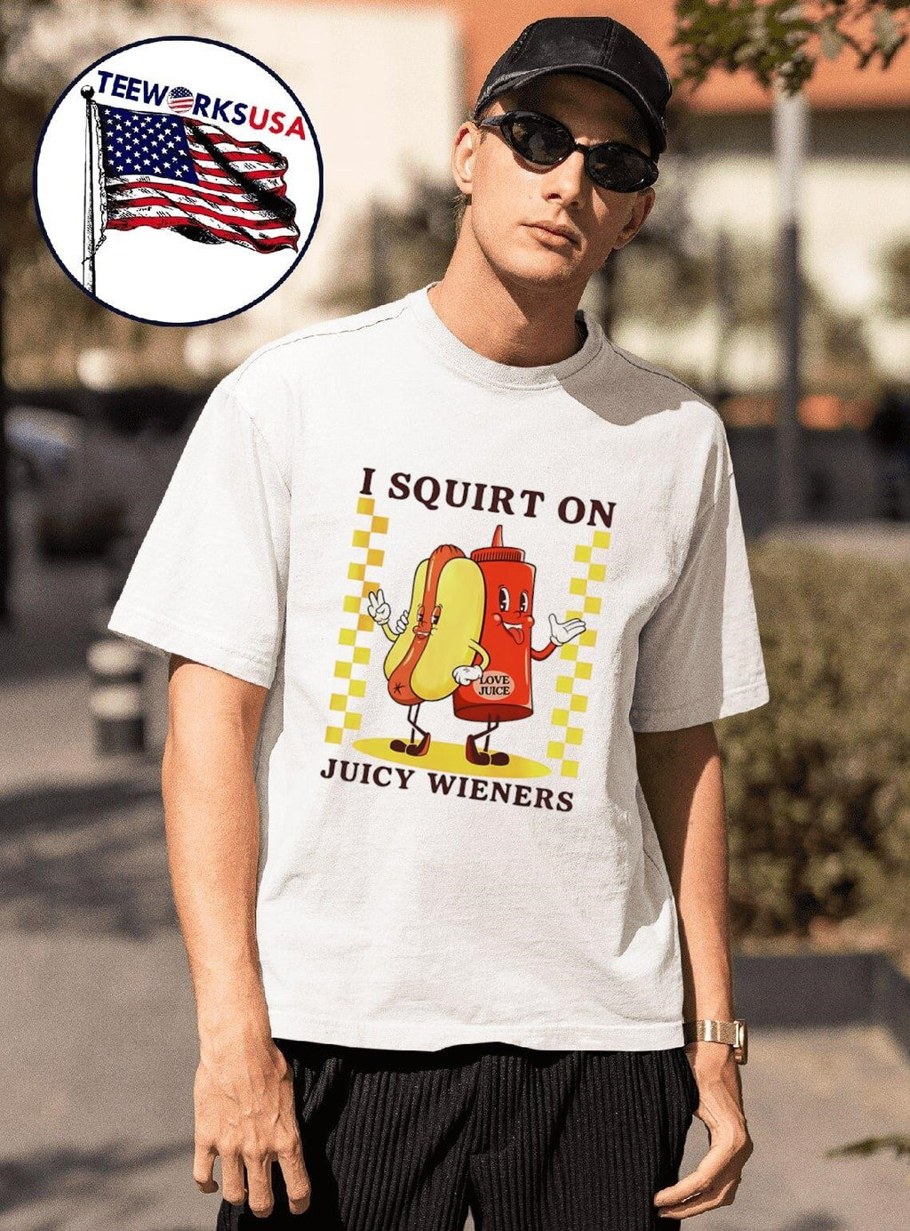 Hotdog I squirt on juicy wieners - Adult & Kids T-Shirts, Sweatshirts & Hoodies apparel design preview 1