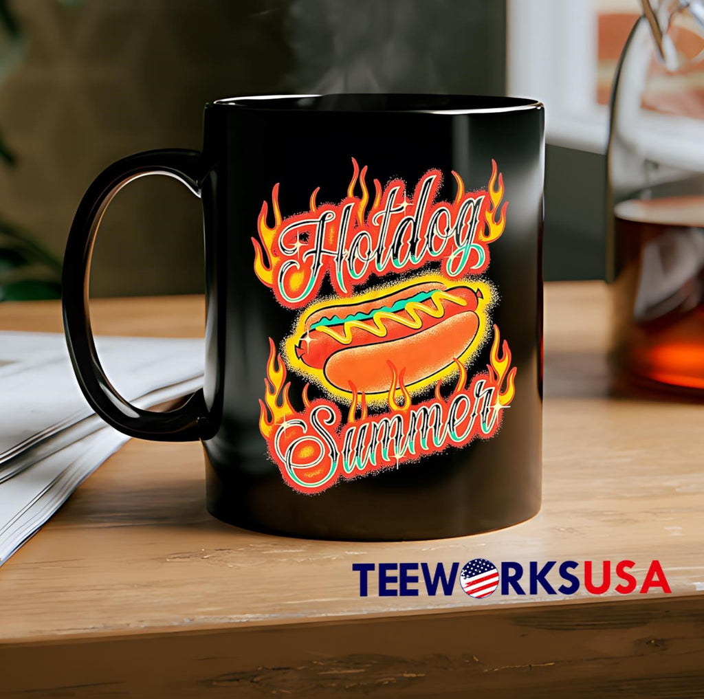 Hotdog Summer burning - Adult & Kids T-Shirts, Sweatshirts & Hoodies apparel design preview 2