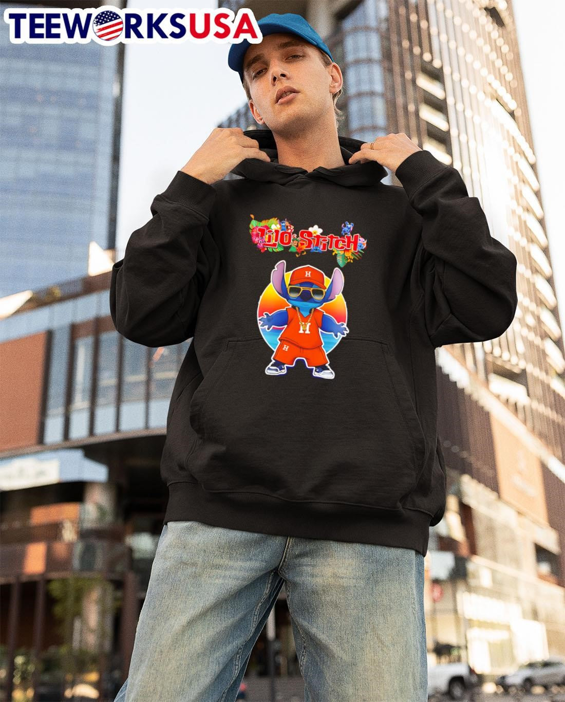 Houston Astros x Lilo and Stitch Baseball - Adult & Kids T-Shirts, Sweatshirts & Hoodies apparel design preview 3