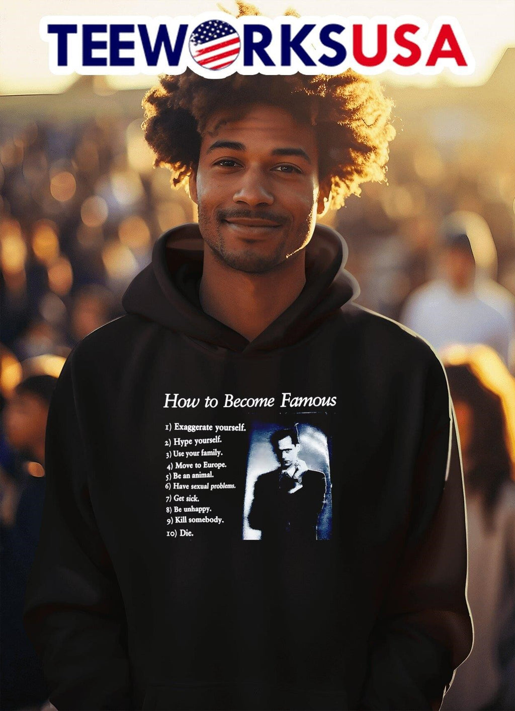 How To Become Famous - Adult & Kids T-Shirts, Sweatshirts & Hoodies apparel design preview 2