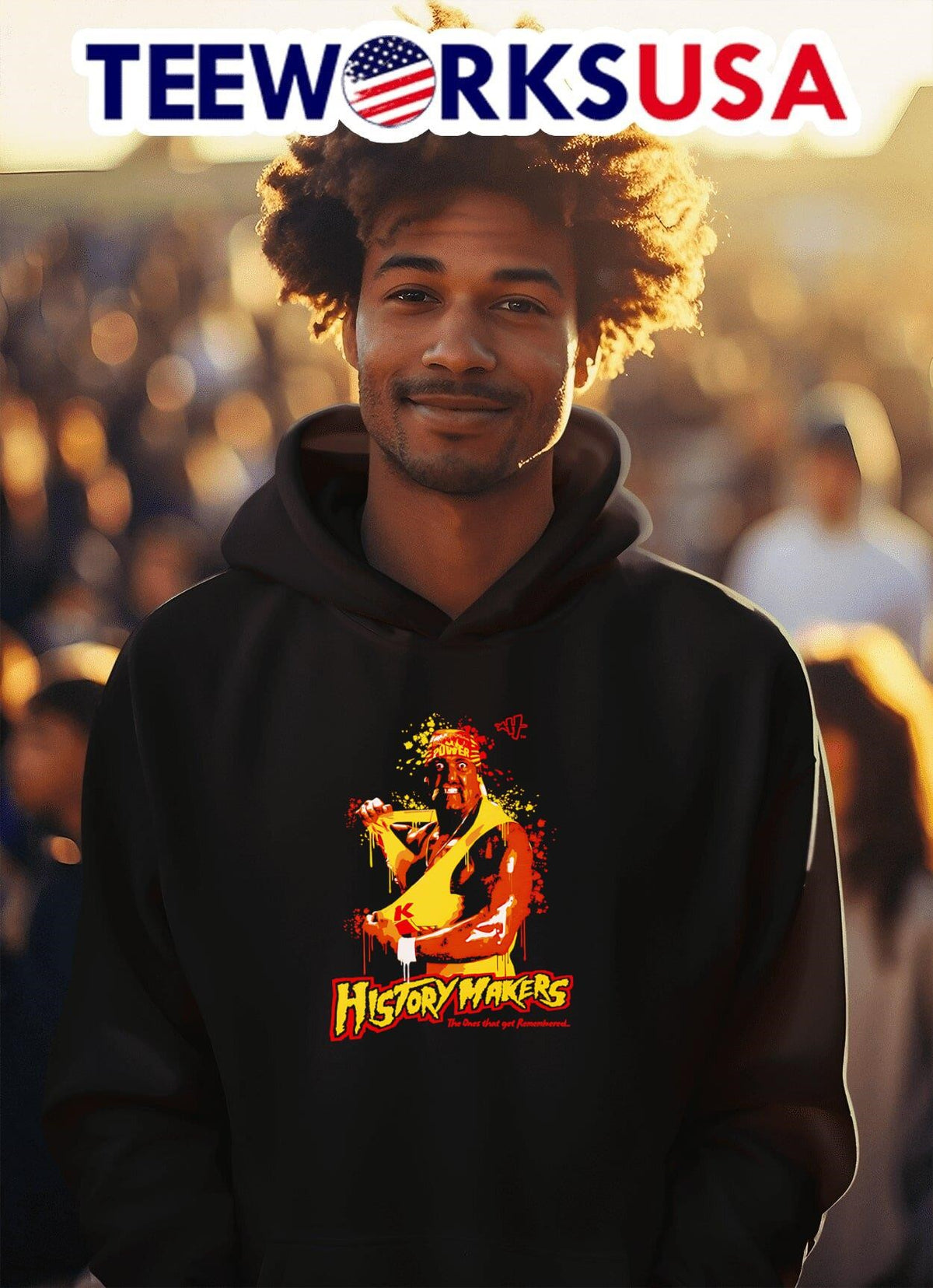 Hulk Hogan History Makers - Adult & Kids T-Shirts, Sweatshirts & Hoodies apparel design preview 2