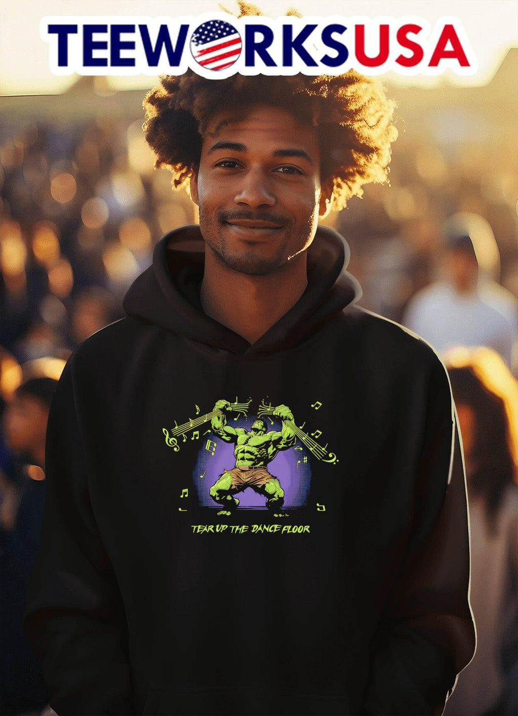 Hulk tear up the dance floor - Adult & Kids T-Shirts, Sweatshirts & Hoodies apparel design preview 2