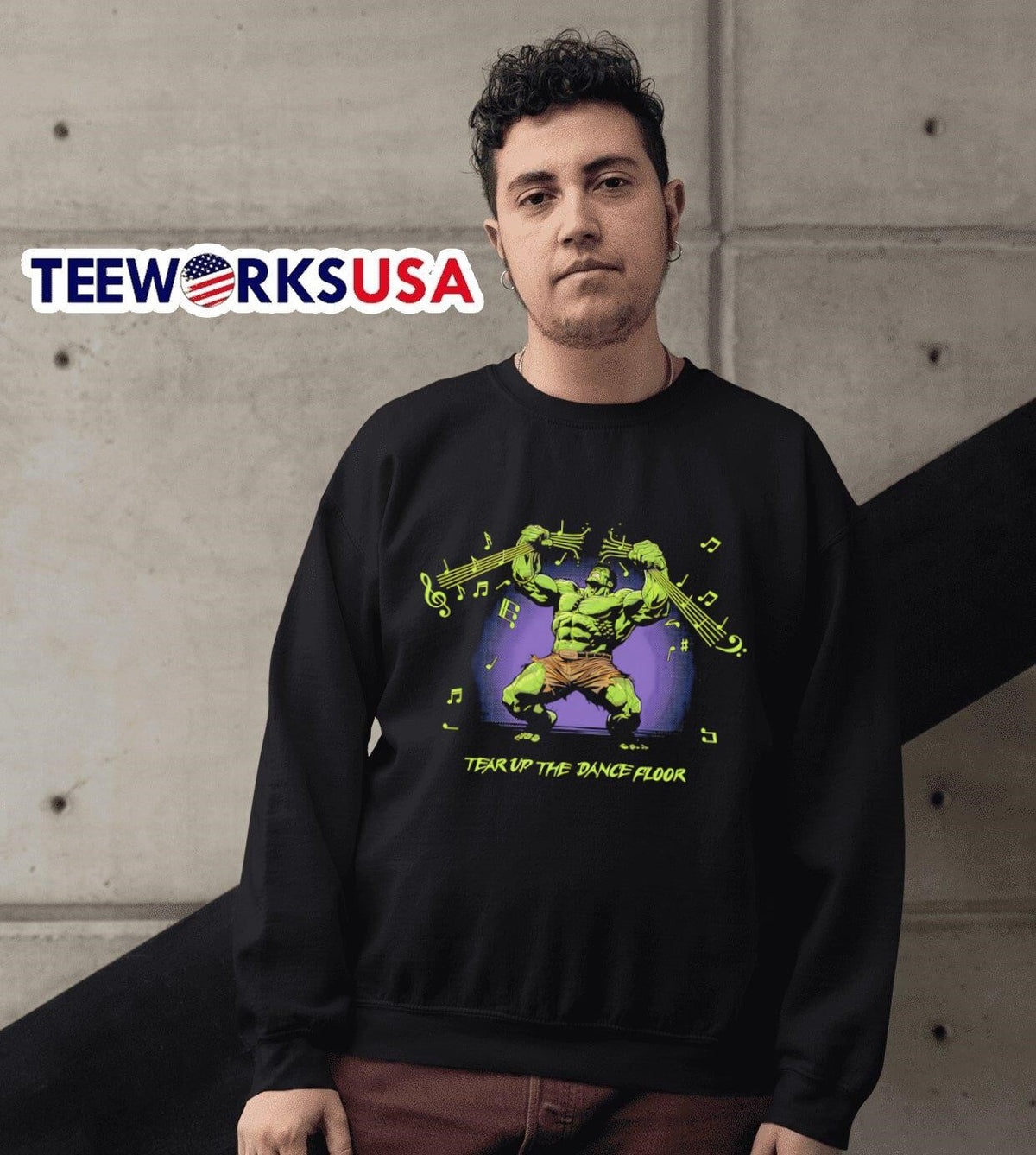 Hulk tear up the dance floor - Adult & Kids T-Shirts, Sweatshirts & Hoodies apparel design preview 6