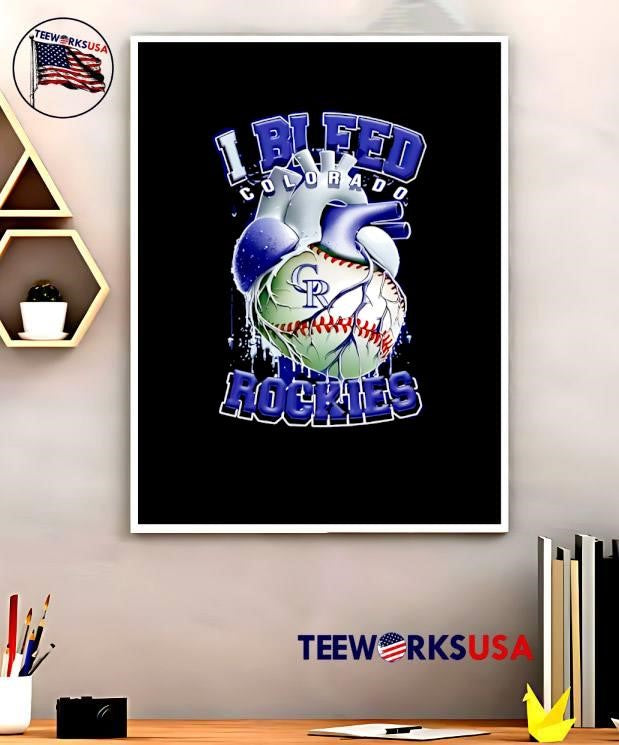 I Bleed Colorado Rockies - Adult & Kids T-Shirts, Sweatshirts & Hoodies apparel design preview 5