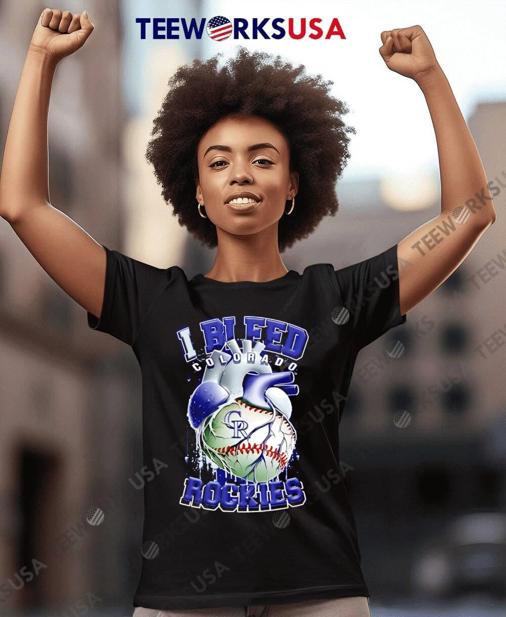 I Bleed Colorado Rockies - Adult & Kids T-Shirts, Sweatshirts & Hoodies apparel design preview 8