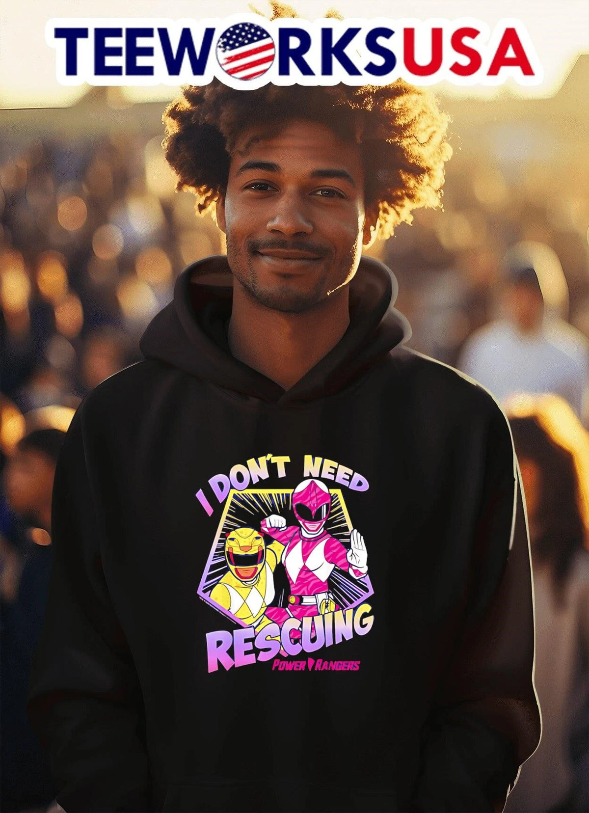 I Don'T Need Rescuing Power Rangers - Adult & Kids T-Shirts, Sweatshirts & Hoodies apparel design preview 2