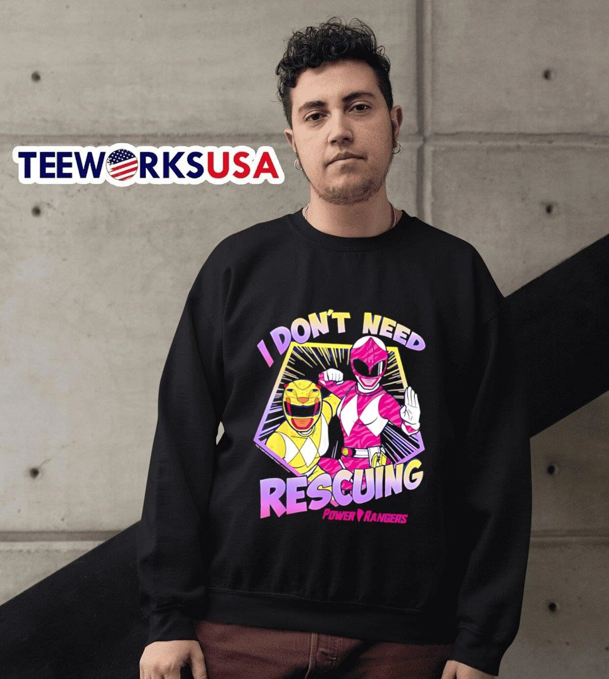 I Don'T Need Rescuing Power Rangers - Adult & Kids T-Shirts, Sweatshirts & Hoodies apparel design preview 6