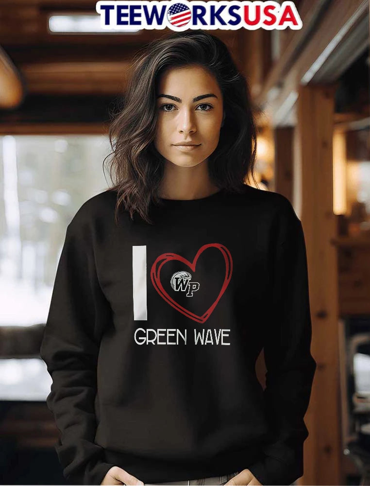 I Green Wave Red Hand Drawn Scribble Heart Outline Wp - Adult & Kids T-Shirts, Sweatshirts & Hoodies apparel design preview 7