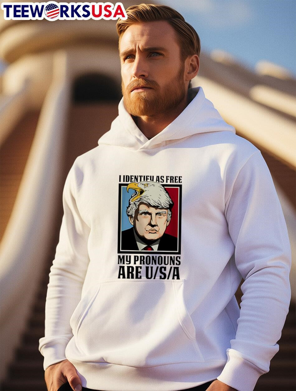 I Identify As Free Trump eagle my pronouns are USA - Adult & Kids T-Shirts, Sweatshirts & Hoodies apparel design preview 2