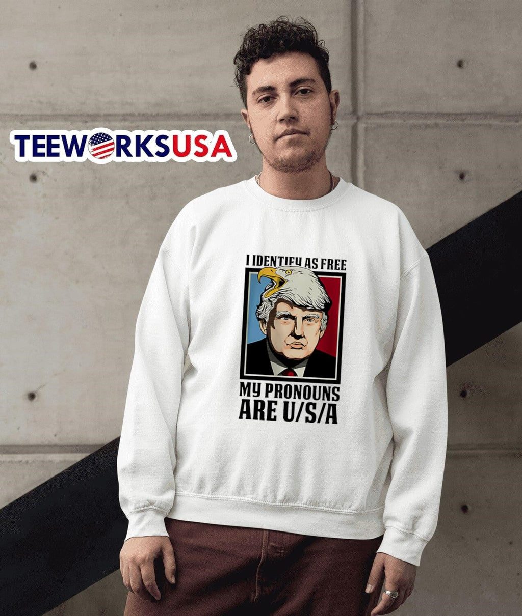 I Identify As Free Trump eagle my pronouns are USA - Adult & Kids T-Shirts, Sweatshirts & Hoodies apparel design preview 3
